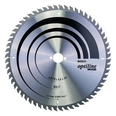 Bosch Optiline Wood Circular Saw Blade for Bench, 315mm x 3.2mm x 30mm, Teeth, Blue