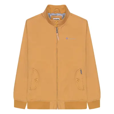 (S, Mustard) Lambretta Mens Harrington Casual Zip Up Brushed Cotton Bomber Jacket Coat