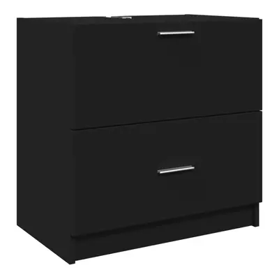 vidaXL Sink Cabinet Vanity Unit Storage Unit Cupboard Black Engineered Wood