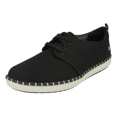 (UK 4.5, Black) Ladies Clarks Casual Lace Up Trainers Step Glow Lace - D Fit