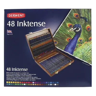 Derwent Inktense Permanent Watercolour Pencils, Set of in Wooden Gift Box, Professional Quality,