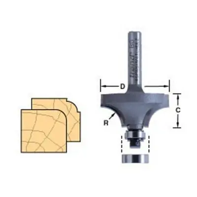 Trend 46/12X1/4TC 46/12 x 1/4 TCT Bearing Guided Ovolo & Round Over 4.8mm Radius