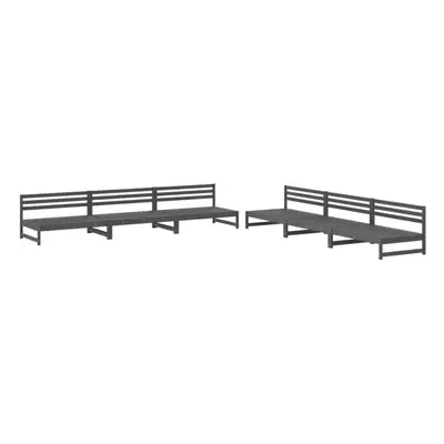 (grey) vidaXL Garden Lounge Set Outdoor Modular Sofa Set Piece Solid Wood Pine