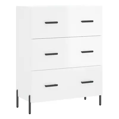 vidaXL Sideboard Storage Cabinet Cupboard High Gloss White Engineered Wood