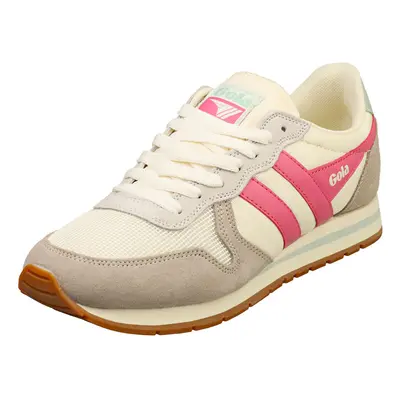 (3) Gola Daytona Womens Fashion Trainers in Off White Pink