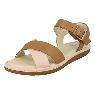 (UK Child, Tan (Brown)) Girls Clarks Criss-Cross Detailed Sandals Skylark Pure K - F Fit