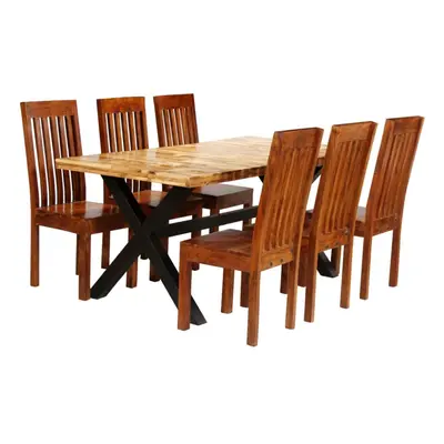 vidaXL Solid Acacia and Mango Wood Dining Table Set Piece Kitchen Furniture