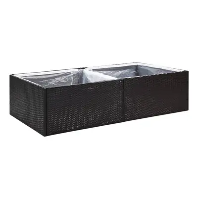 (black, x x cm) vidaXL Garden Planter Outdoor Planter Flower Patio Pot Plant Box Poly Rattan