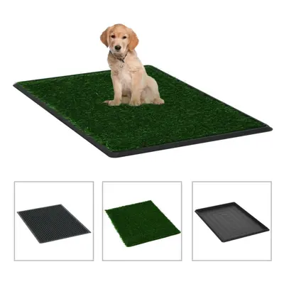 vidaXL Pet Toilet with Tray Faux Turf Green 76x51x3cm WC Dog Potty Puppy Mat