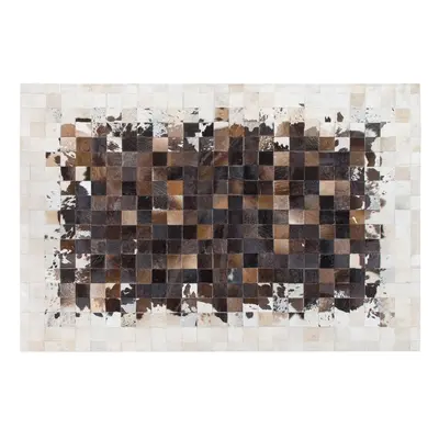 Cowhide Area Rug x cm Brown with Beige OKCULU