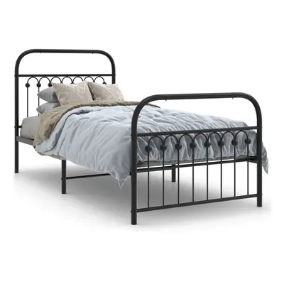 (black, x cm/ with headboard & footboard) vidaXL Metal Bed Frame with Headboard and Footboard Be