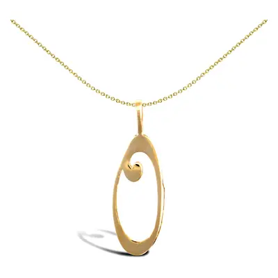 Jewelco London Solid 9ct Yellow Gold Script Identity Initial Pendant Letter O - JIN002-O