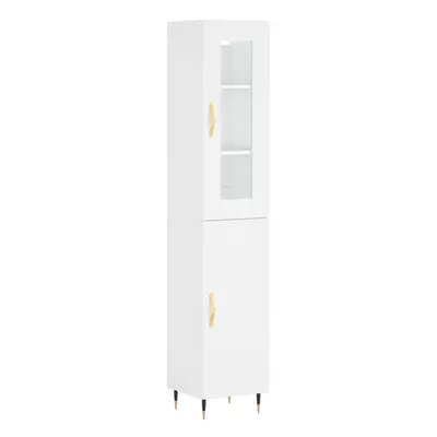 vidaXL Highboard Sideboard Cupboard Storage Cabinet White Engineered Wood