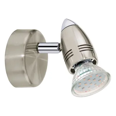 Wall Spot Light Colour Satin Nickel Chrome Plated Bulb GU10 1x3W Included