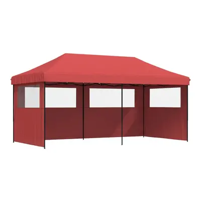 (burgundy, with sidewalls) vidaXL Foldable Tent Pop-Up with Side Walls Outdoor Party Tent Garden