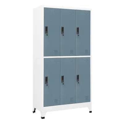 vidaXL Locker Cabinet Light Grey and Dark Grey Steel Office Storage Locker