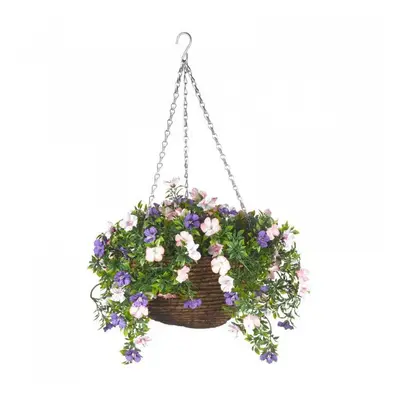 Smart Garden Stunning Colourful Artificial Petunia Hanging Flower Basket - 30cm