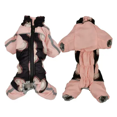 (Pink, 16) Dog Warm Padded Vest Waterproof Coat Clothes Winter Jacket