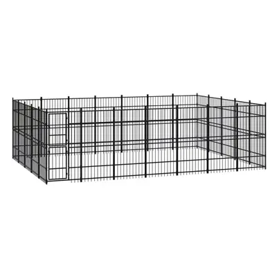 vidaXL Outdoor Dog Kennel Steel Outdoor Puppy Enclosure Dog Pet Supply Cage