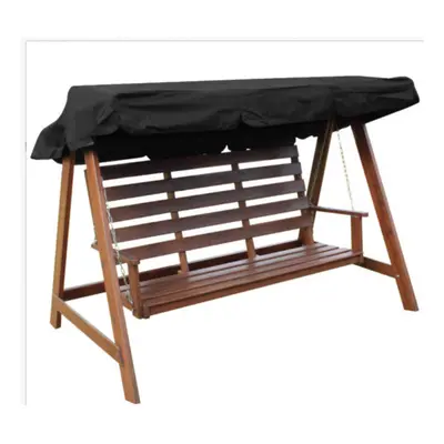 (Black, L) 2/3 Seater Garden Swing Chair Anti-UV Waterproof Replacement Canopy Spare Cover