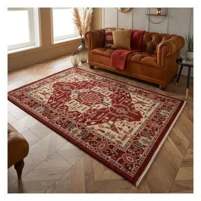 (Red / Cream, 160x230cm) Luxury Wool Traditional Rug Carpet Vintage Oriental Rugs Runner Small L