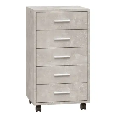 (Concrete grey) Office Unit Document Storage Organiser with Castors Drawers Multi Colours