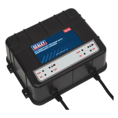 Two Bank Auto Maintenance Charger - 6V & 12V - Compact Battery Charger - x 5A