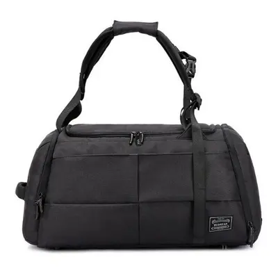 (Black) Outdoor Men Women Luggage Travel Bag Satchel Shoulder Gym Sports Handbag with Shoes Stor