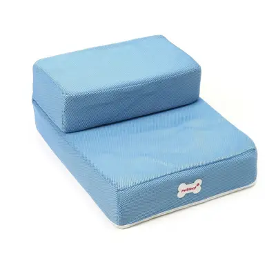 (Blue) Pet Stair Step Portable Puppy Dog Cat Soft Indoor Sofa Bed Folding Ramp Ladder Pet Bed