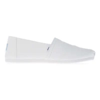 (UK 5) Womens Toms Recycled Cotton Canvas Alpargata Espadrille Pumps in white.