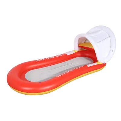 (Red) Inflatable Floating Water Hammock Swimming Pool Bed Air Mattress Row Chair Folding Water S