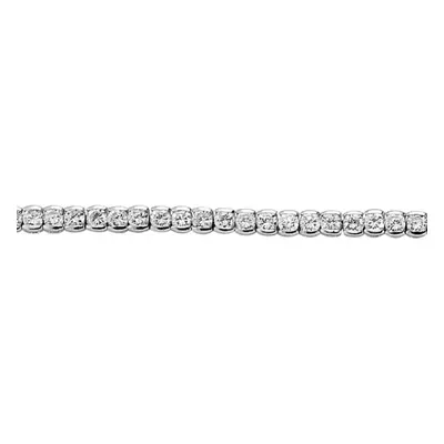 Jewelco London Ladies Sterling Silver Cubic Zirconia Eternity Tennis Bracelet 6mm inch - GVB168