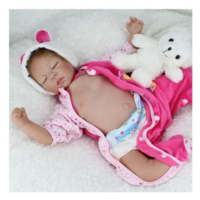 22'' Handicraft Cute Realistic Reborn Newborn Baby Happy Boy Dolls Silicone Toys