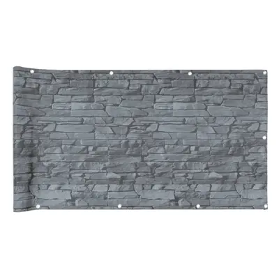 vidaXL Garden Privacy Screen Fence Screen Ledge Stone Look Grey 400x120 cm PVC