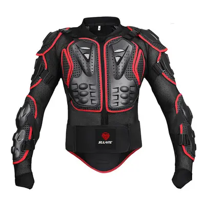 (Red Jacket, XL) Motorcycle Racing Body Armor Protector Gear