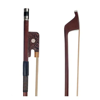 4/4 Double Bass Bow French Style Brazilwood Stick with Wenge Frog Sheep Skin Grip White Horsehai