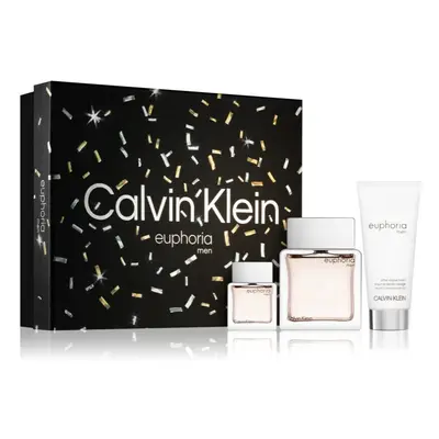 Calvin Klein Euphoria Men Gift Set 100ml EDT Spray + Aftershave Balm 100ml + Eau De Toilette 15m