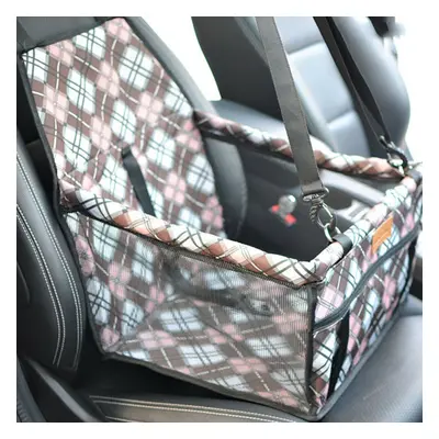 (Plaid) Foldable Pet Dog Car Seat Cover Safe Basket Protector Puppy Travel Pet Carrier Bag