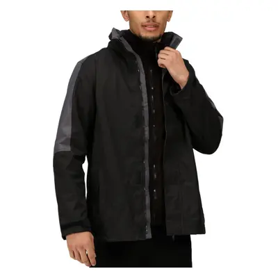 (2XL, Black/Seal Grey) Regatta Professional Mens Defender III Waterproof IN Jacket Coat