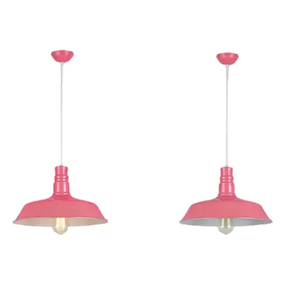 (Pink) Modern Industrial Metal Style Ceiling Pendant Light Lamp Shades Lampshade Decor