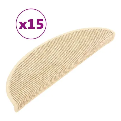 vidaXL Stair Mats Carpet Rug Stair Protector Self-adhesive pcs Light Beige