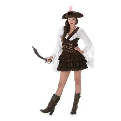 (S) Women's chamois effect pirate costume