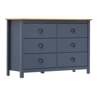 vidaXL Solid Wood Pine Sideboard Hill Grey 125x40x80 cm Storage Organiser