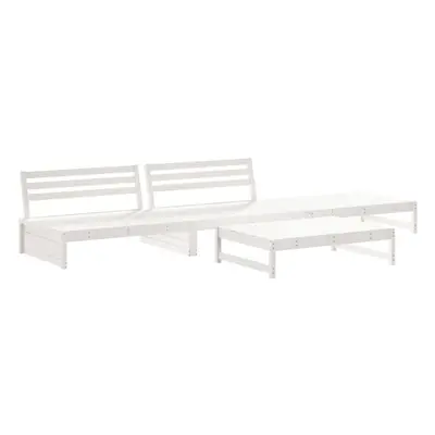 (white) vidaXL Garden Lounge Set Outdoor Modular Sofa Set Piece Solid Wood Pine