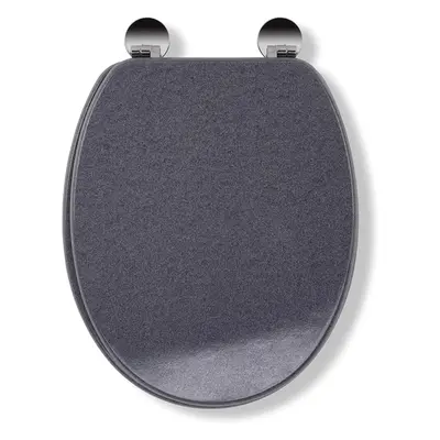 Croydex WL601931H Flexi-Fix Dove Always Fits Never Slips Toilet Seat, Wood, Granite, x 37.5 x cm