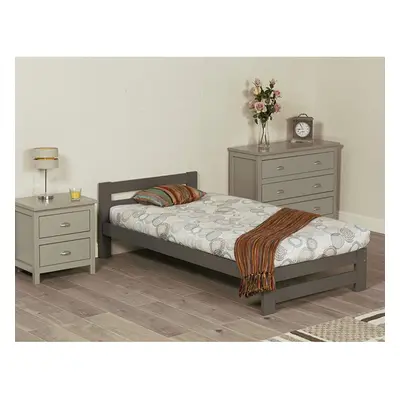 (Single, Grey) Wooden Xiamen Minimalist Bed Frame