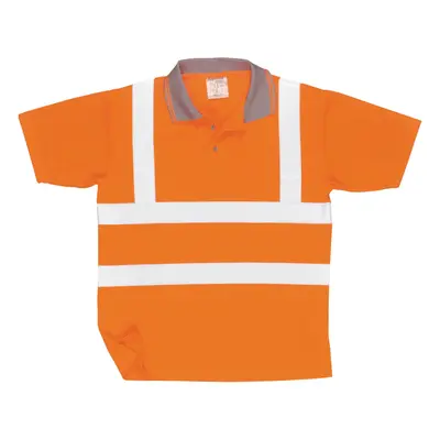 (M, Orange) Portwest Unisex Hi Vis Polo Shirt / Workwear / Safetywear (Pack of 2)