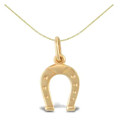 Jewelco London Ladies 9ct Yellow Gold Horseshoe Charm Pendant - JPC233