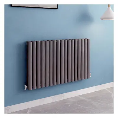 Nes Home X mm Double Oval Tube Matte Black Radiator