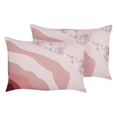 Set of Outdoor Cushions Abstract Pattern CAMPEI x cm Pink